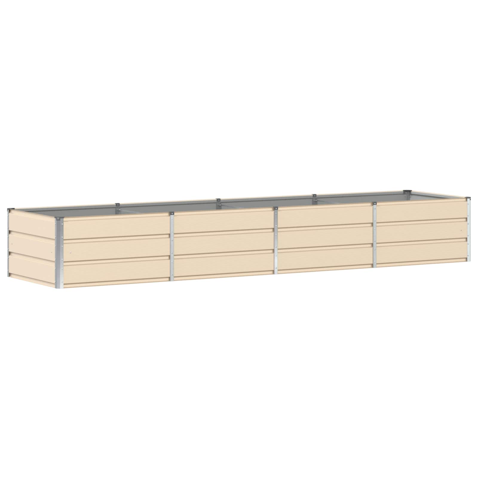 vidaXL Donica Kość słoniowa 320 x 80 x 45 cm Stal