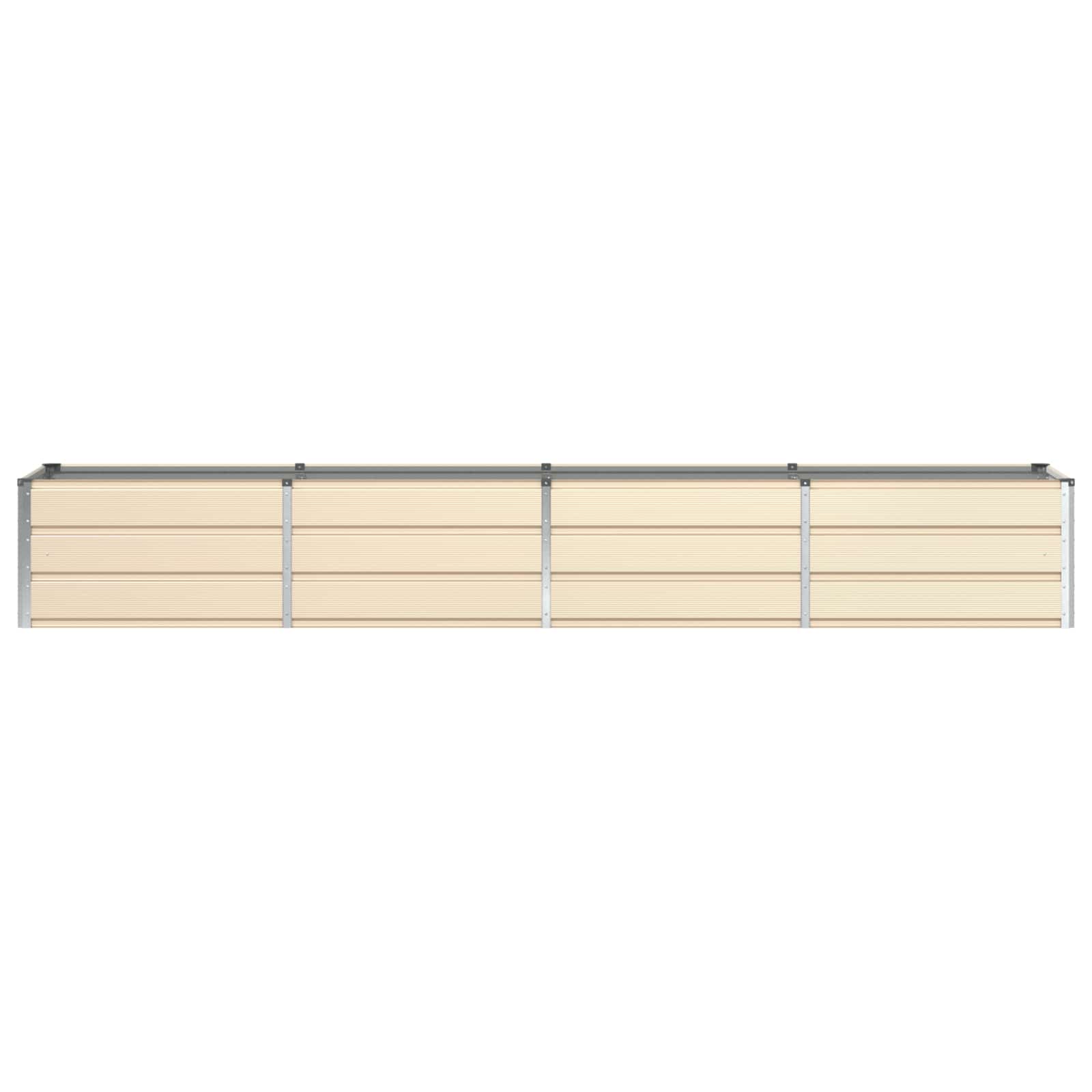 vidaXL Donica Kość słoniowa 320 x 80 x 45 cm Stal