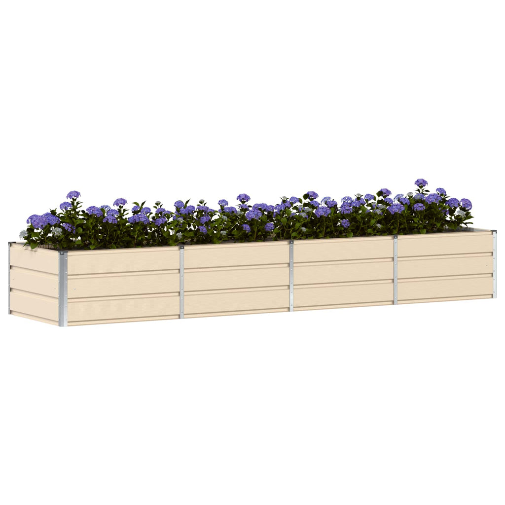 vidaXL Donica Kość słoniowa 320 x 80 x 45 cm Stal