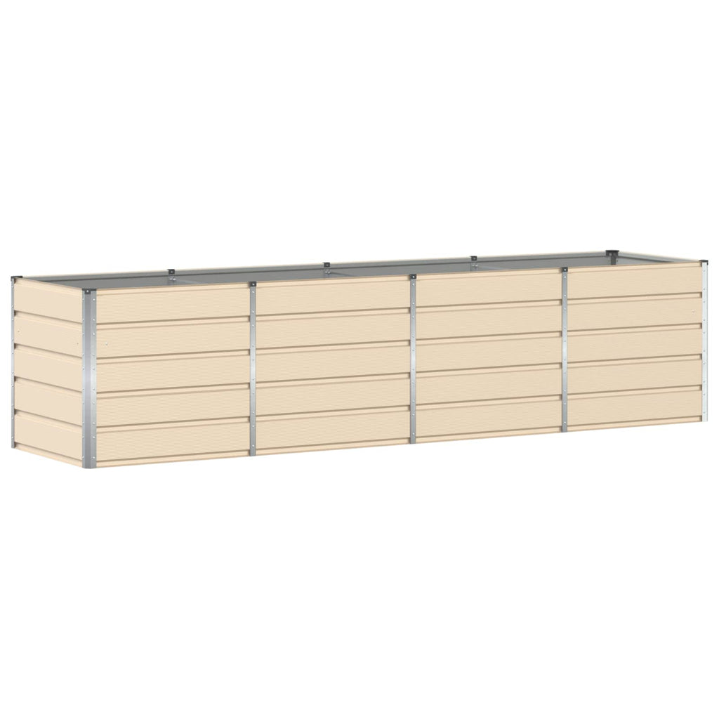 vidaXL Donica Kość słoniowa 320 x 80 x 75 cm Stal