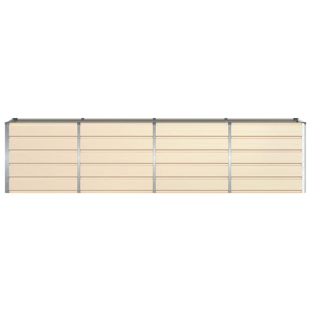 vidaXL Donica Kość słoniowa 320 x 80 x 75 cm Stal