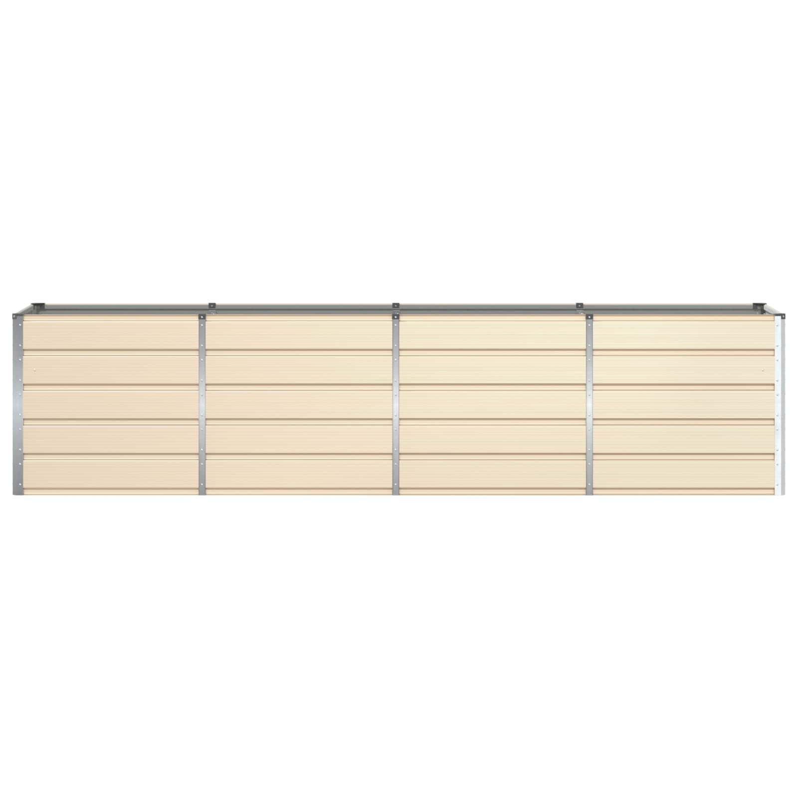 vidaXL Donica Kość słoniowa 320 x 80 x 75 cm Stal