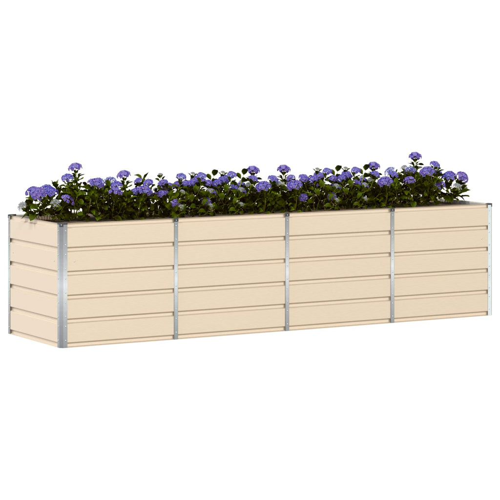 vidaXL Donica Kość słoniowa 320 x 80 x 75 cm Stal