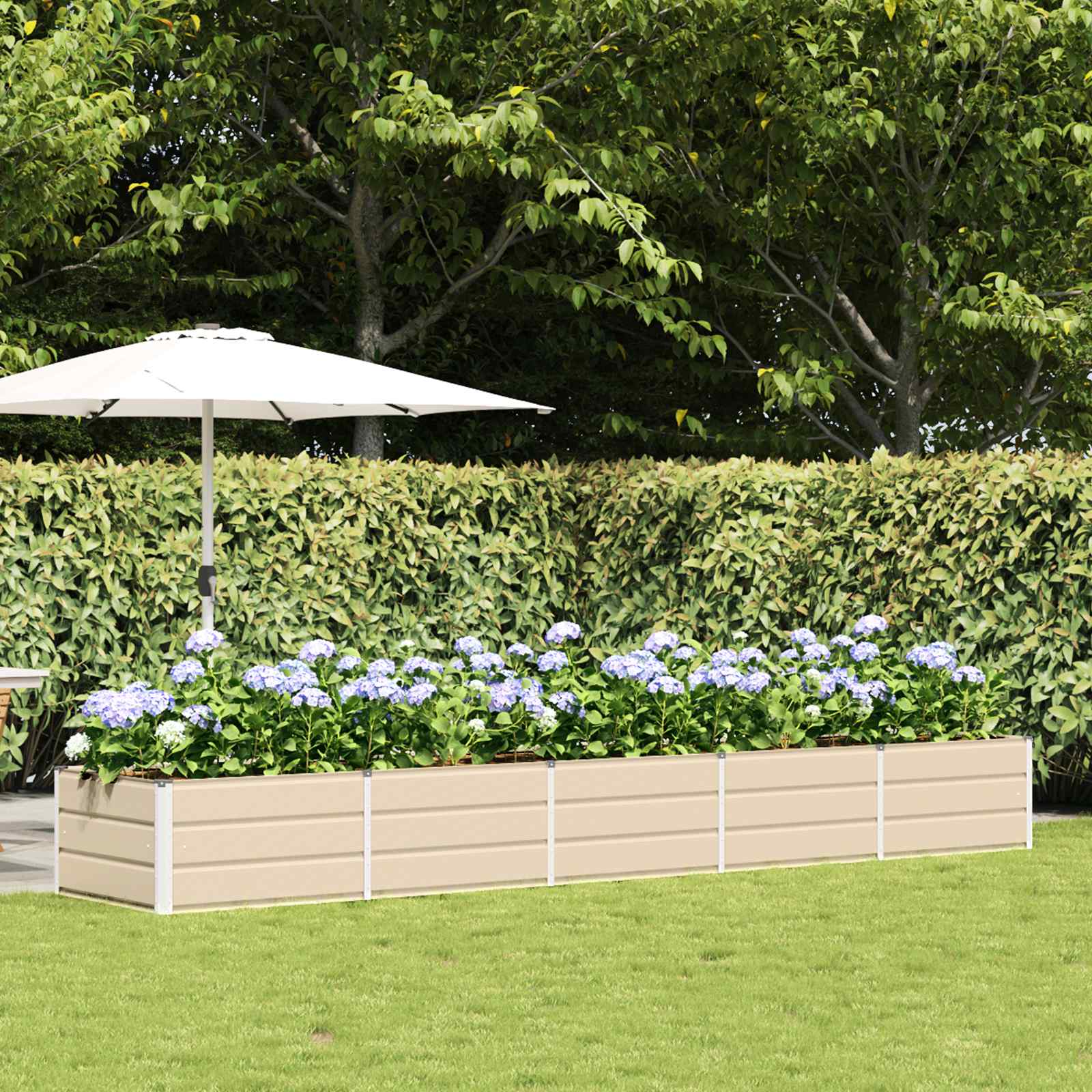 vidaXL Donica Kość słoniowa 400 x 80 x 45 cm Stal