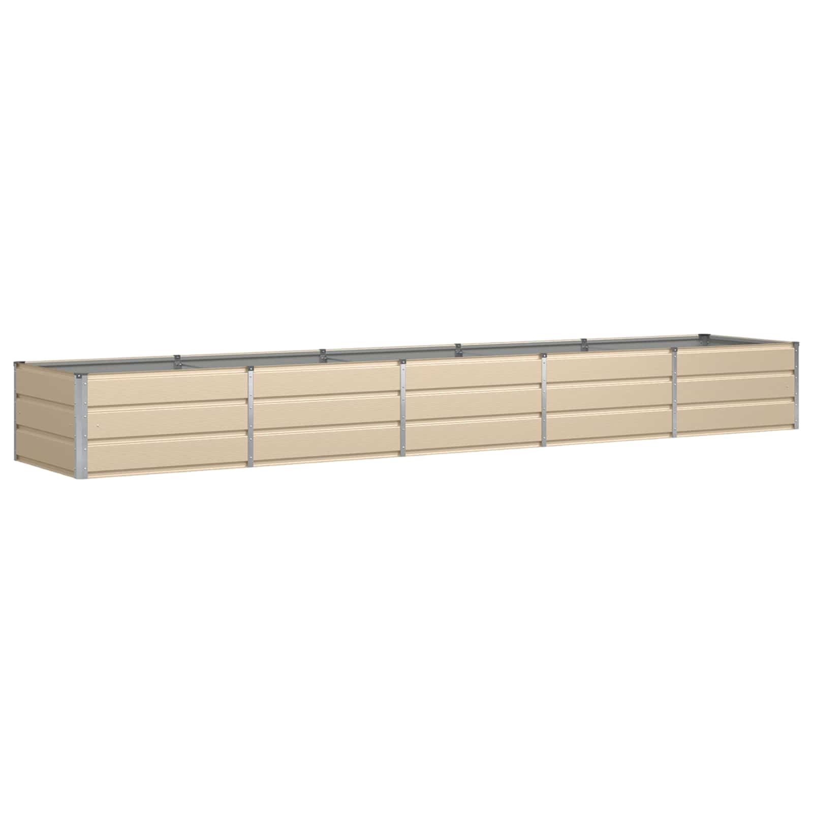 vidaXL Donica Kość słoniowa 400 x 80 x 45 cm Stal