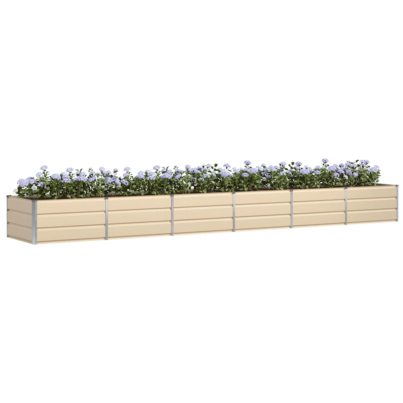 vidaXL Donica Kość słoniowa 480 x 80 x 45 cm Stal
