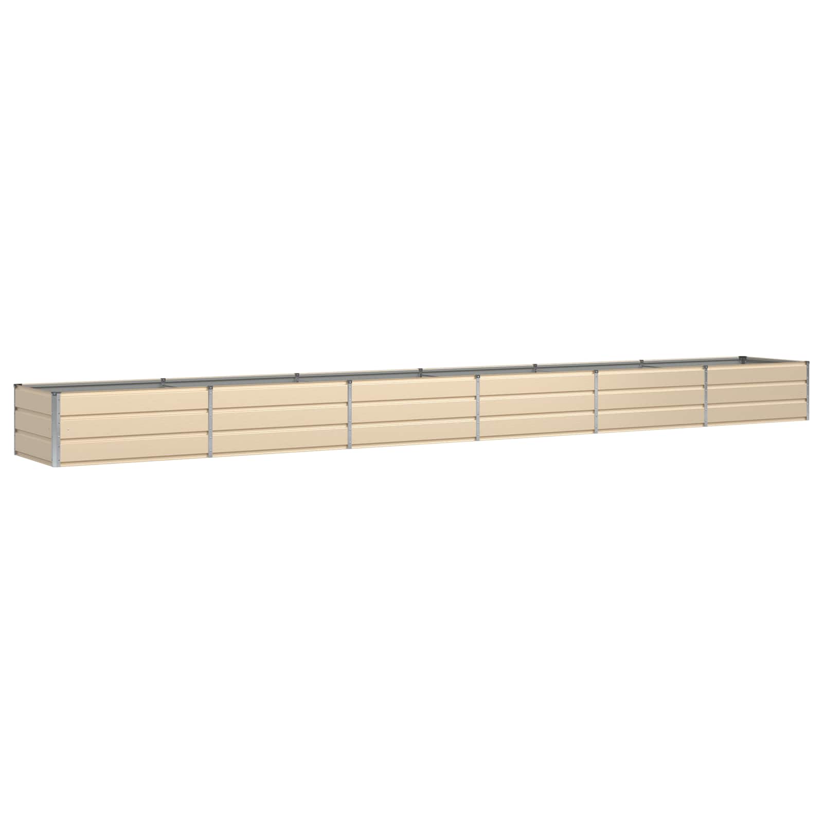 vidaXL Donica Kość słoniowa 600 x 80 x 45 cm Stal