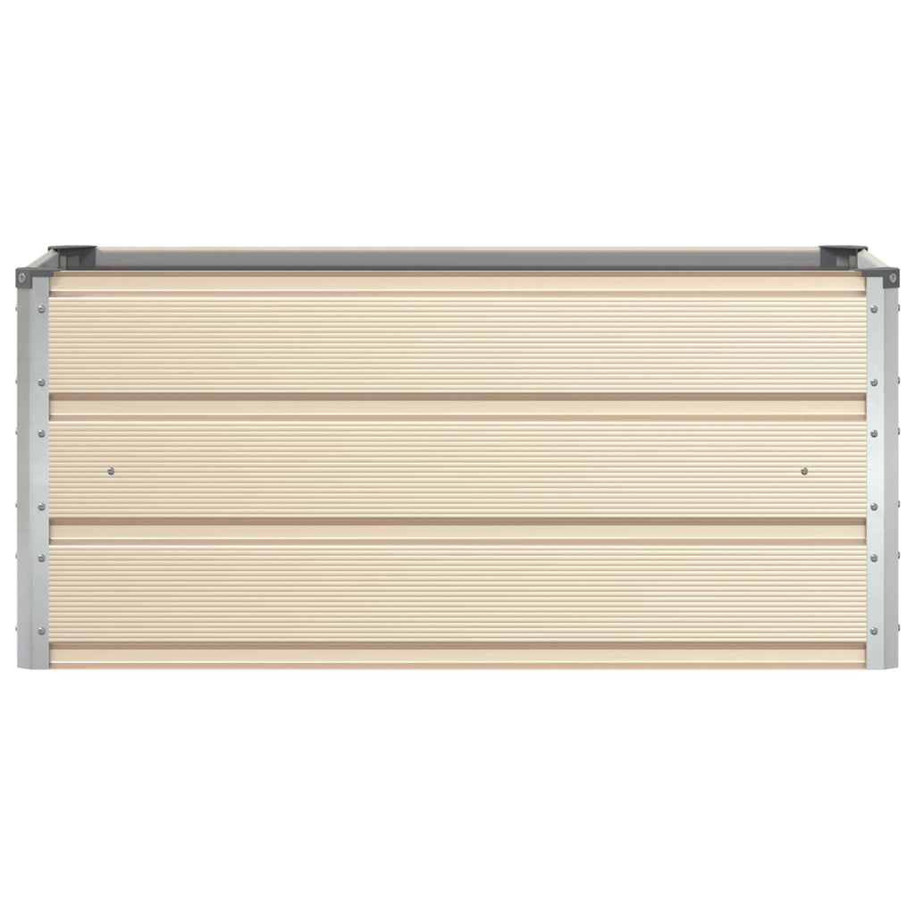 vidaXL Donica Kość słoniowa 100 x 50 x 45 cm Stal Galwanizowana