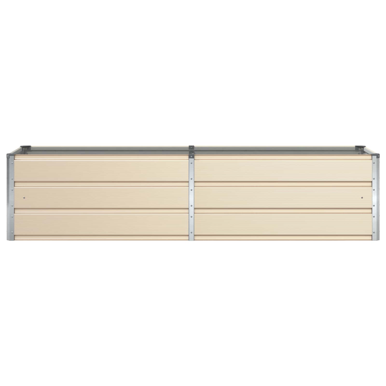 vidaXL Donica Kość słoniowa 195 x 50 x 45 cm Stal Galwanizowana