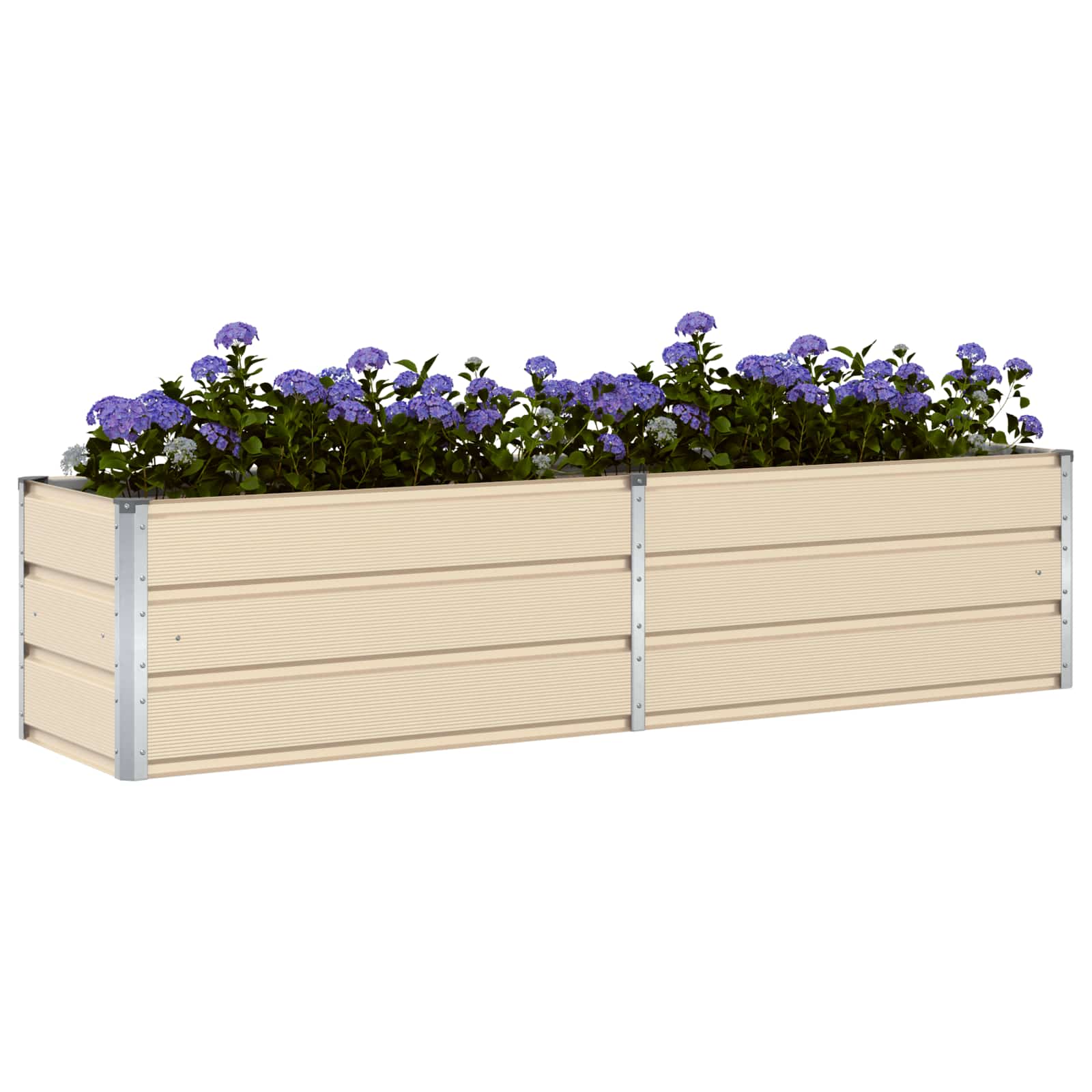 vidaXL Donica Kość słoniowa 195 x 50 x 45 cm Stal Galwanizowana