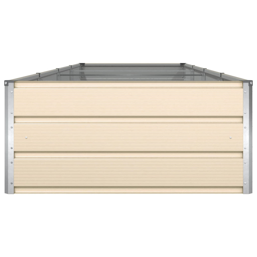 vidaXL Donica Kość słoniowa 385 x 100 x 45 cm Stal Galwanizowana
