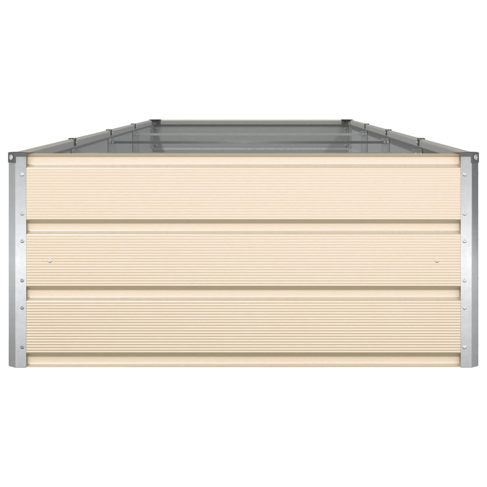vidaXL Donica Kość słoniowa 385 x 100 x 45 cm Stal Galwanizowana