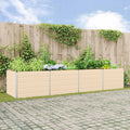vidaXL Donica Kość słoniowa 385 x 100 x 75 cm Stal Galwanizowana