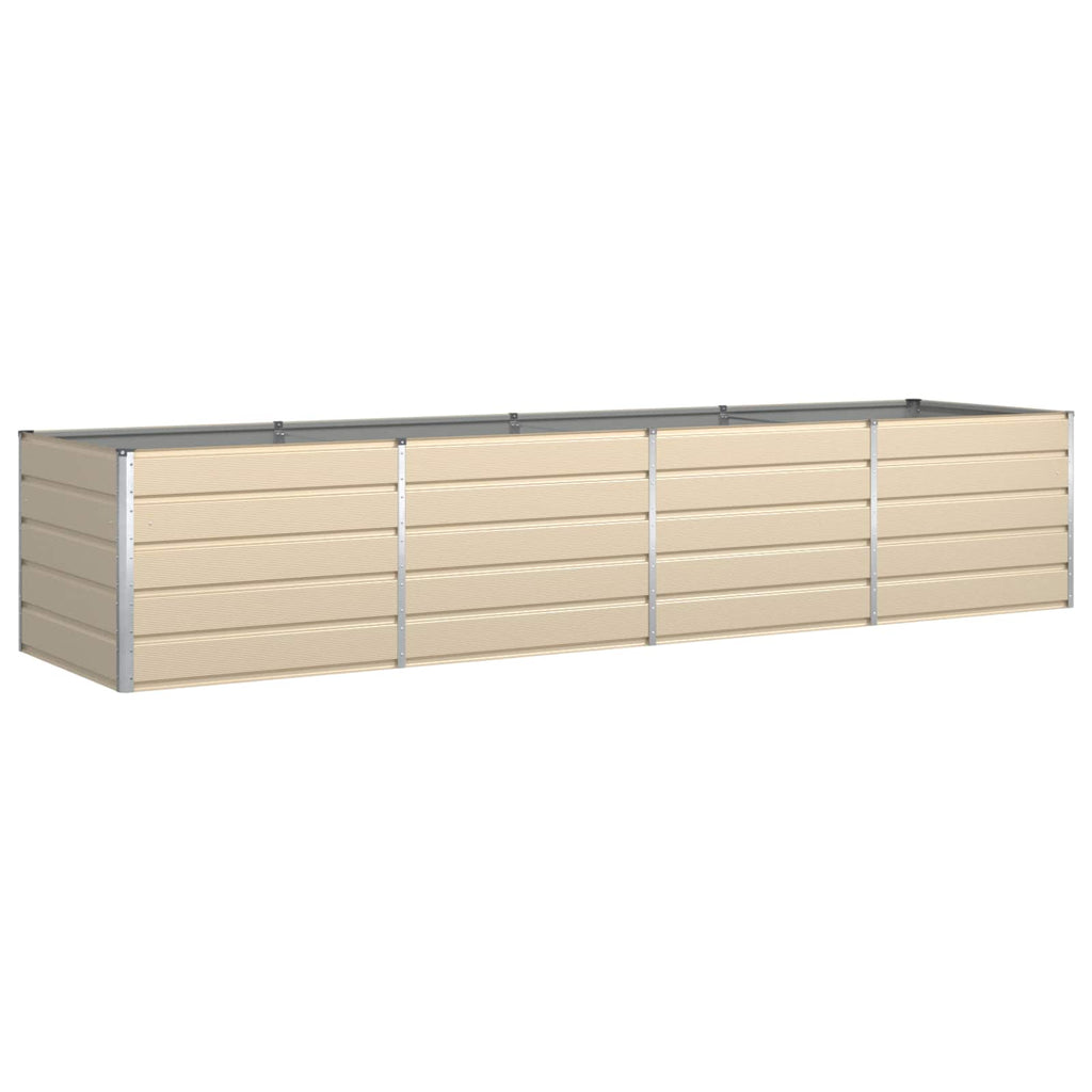 vidaXL Donica Kość słoniowa 385 x 100 x 75 cm Stal Galwanizowana