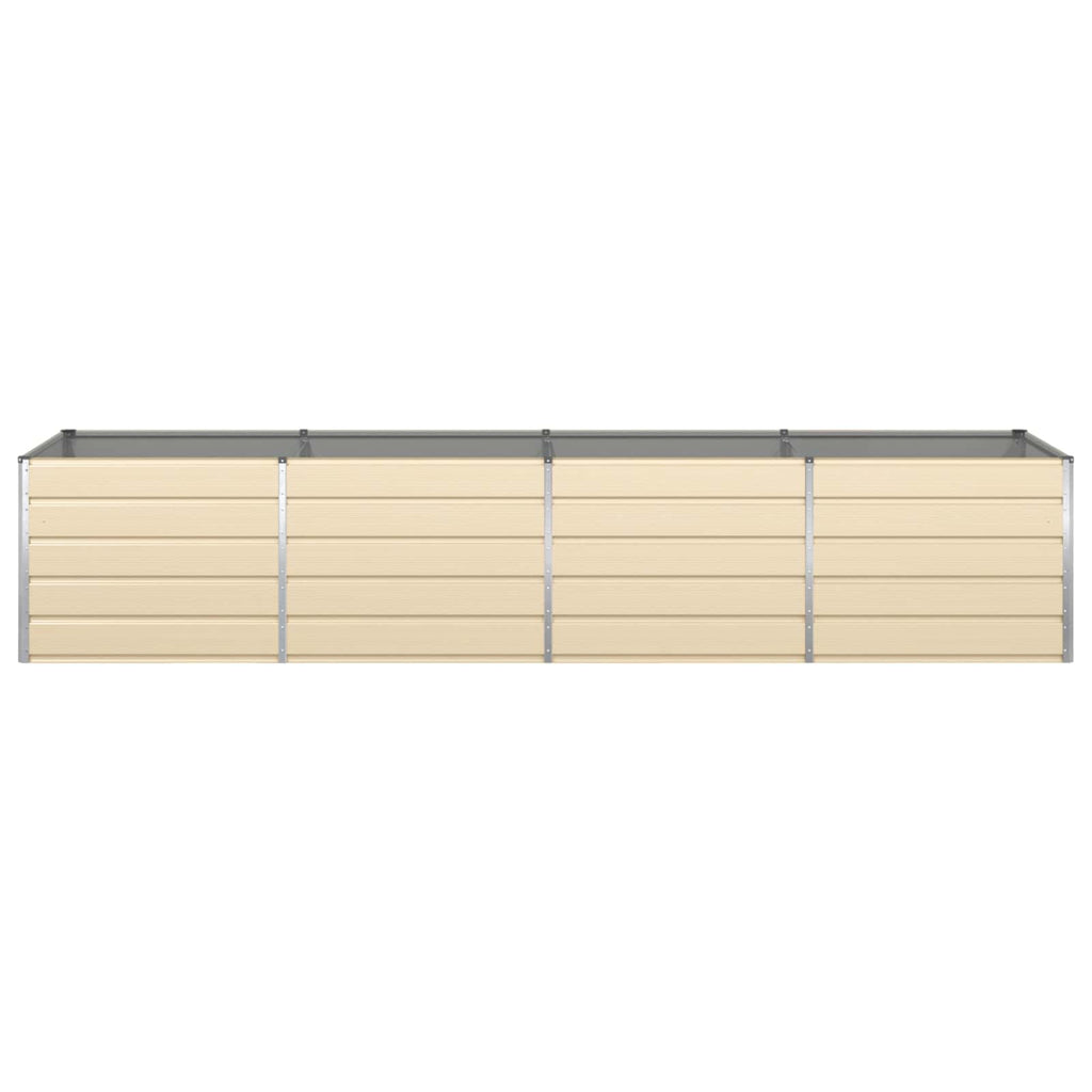 vidaXL Donica Kość słoniowa 385 x 100 x 75 cm Stal Galwanizowana