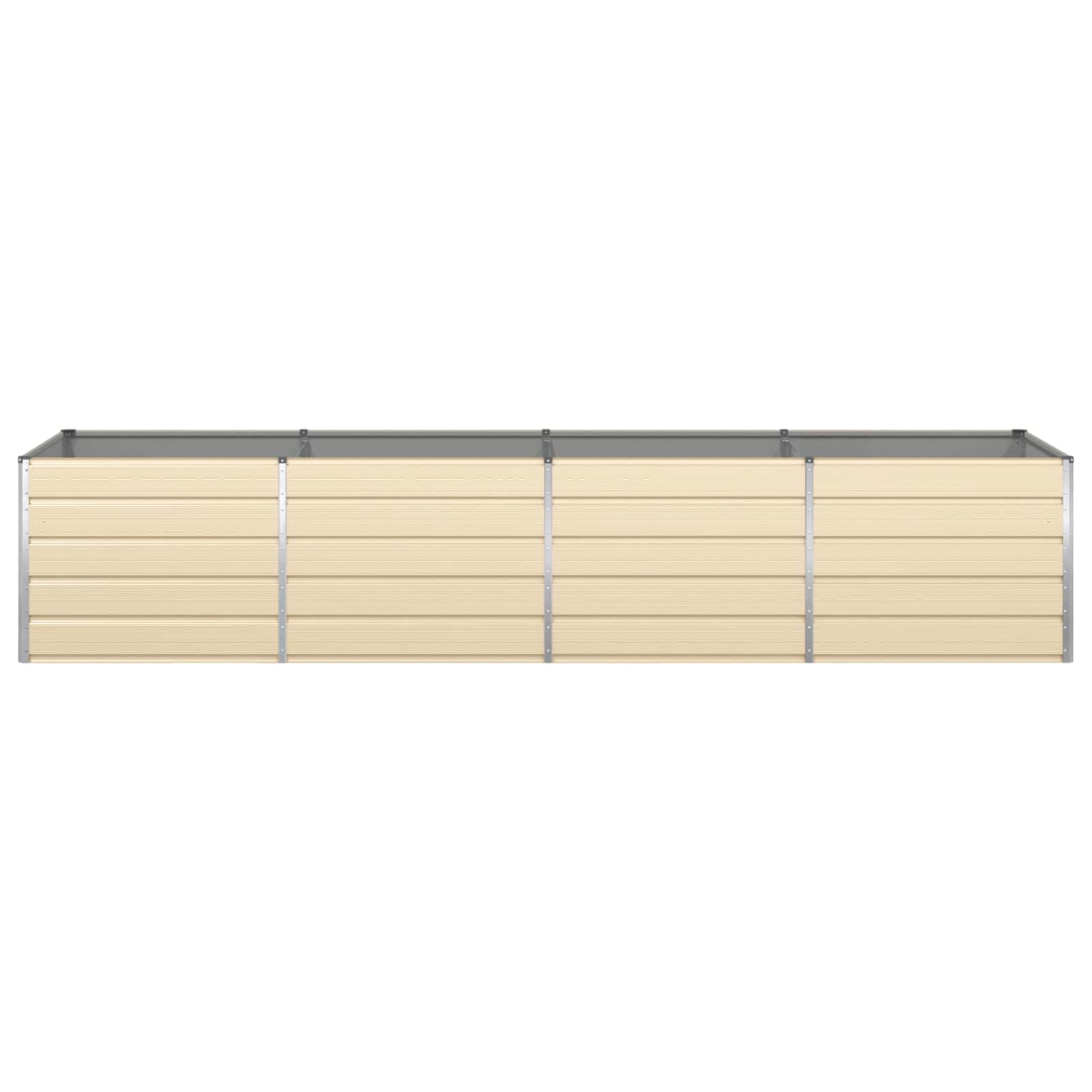 vidaXL Donica Kość słoniowa 385 x 100 x 75 cm Stal Galwanizowana