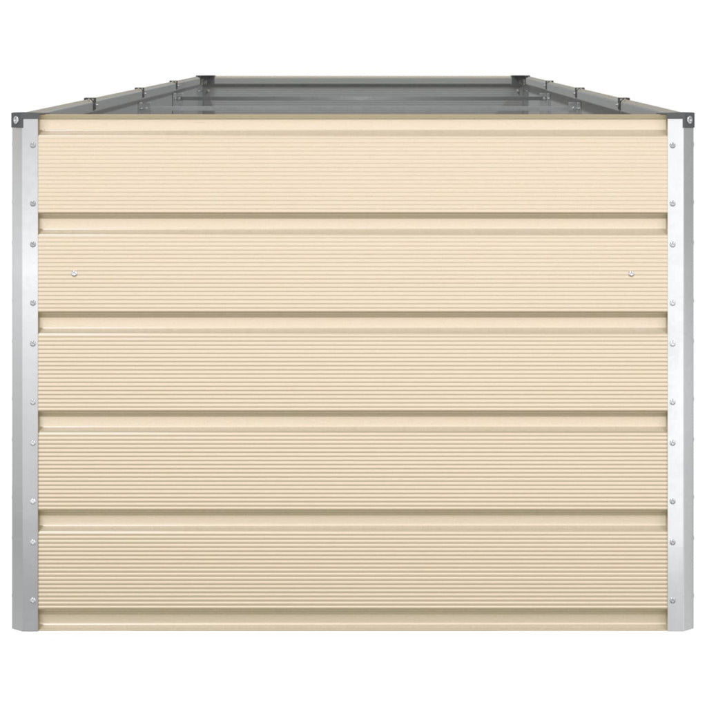 vidaXL Donica Kość słoniowa 385 x 100 x 75 cm Stal Galwanizowana