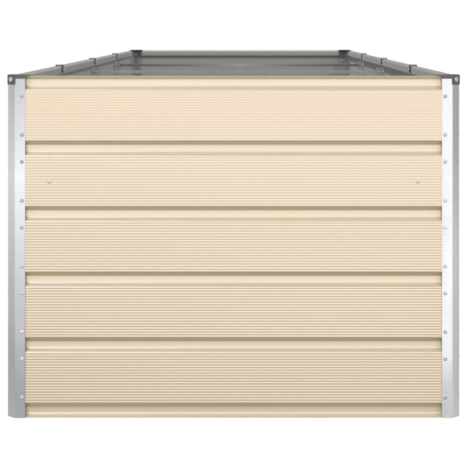 vidaXL Donica Kość słoniowa 385 x 100 x 75 cm Stal Galwanizowana