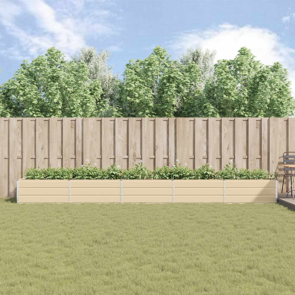 vidaXL Donica Kość słoniowa 480 x 100 x 45 cm Stal Galwanizowana