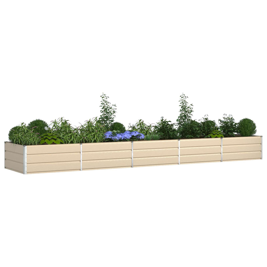 vidaXL Donica Kość słoniowa 480 x 100 x 45 cm Stal Galwanizowana