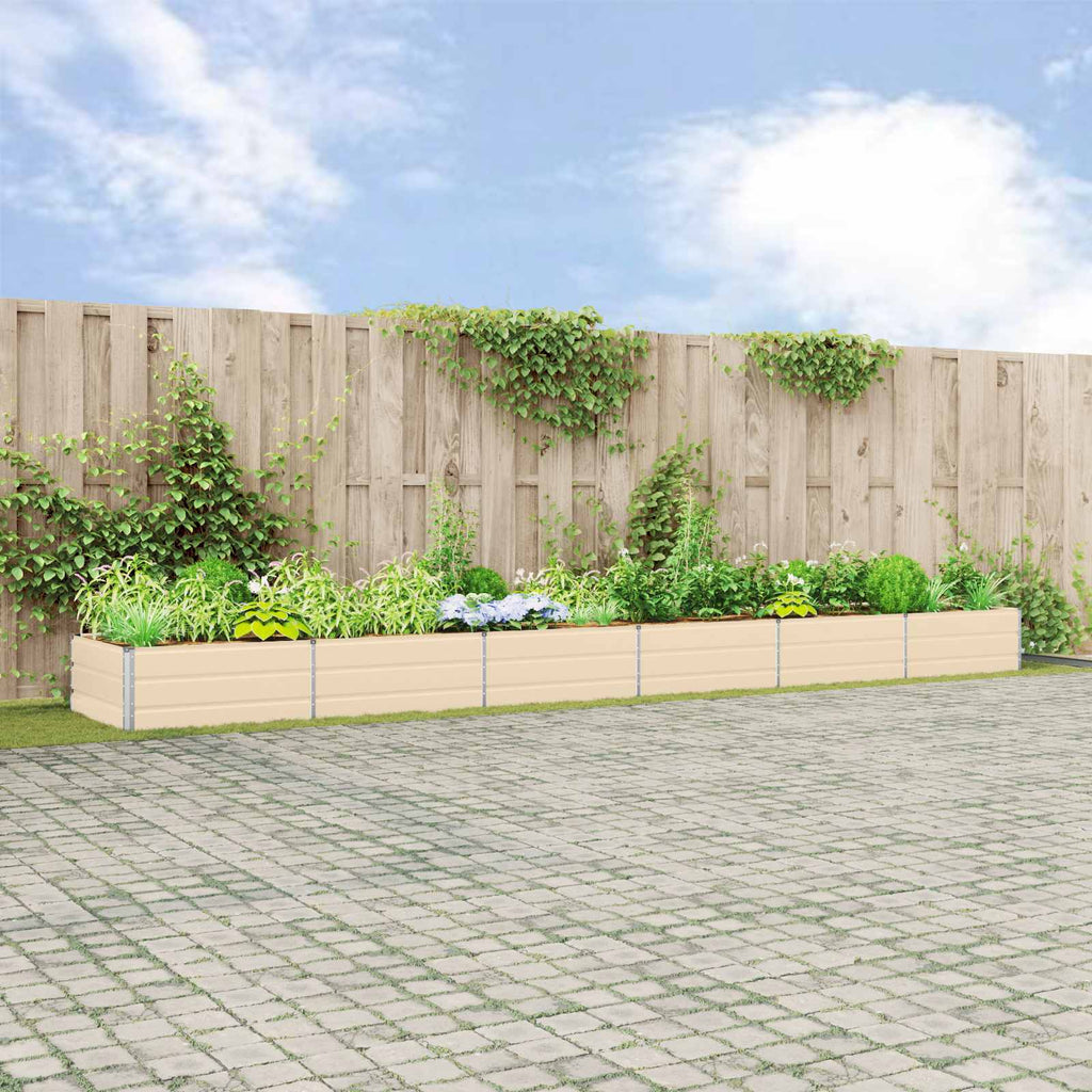 vidaXL Donica Kość słoniowa 580 x 100 x 45 cm Stal Galwanizowana