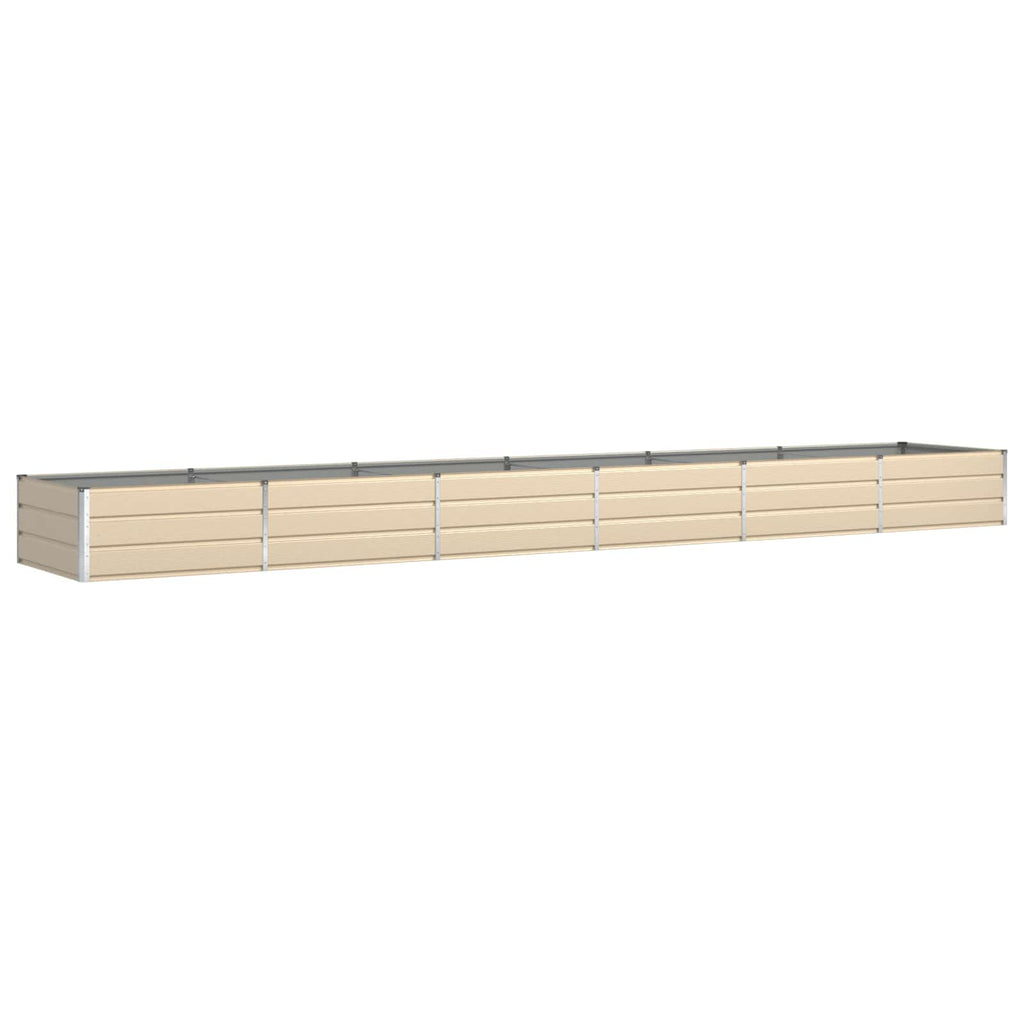 vidaXL Donica Kość słoniowa 580 x 100 x 45 cm Stal Galwanizowana