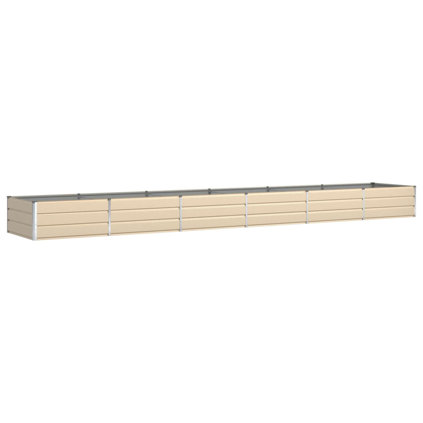 vidaXL Donica Kość słoniowa 580 x 100 x 45 cm Stal Galwanizowana