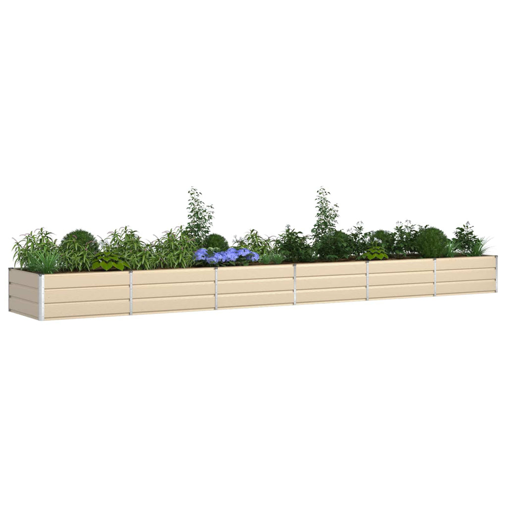 vidaXL Donica Kość słoniowa 580 x 100 x 45 cm Stal Galwanizowana