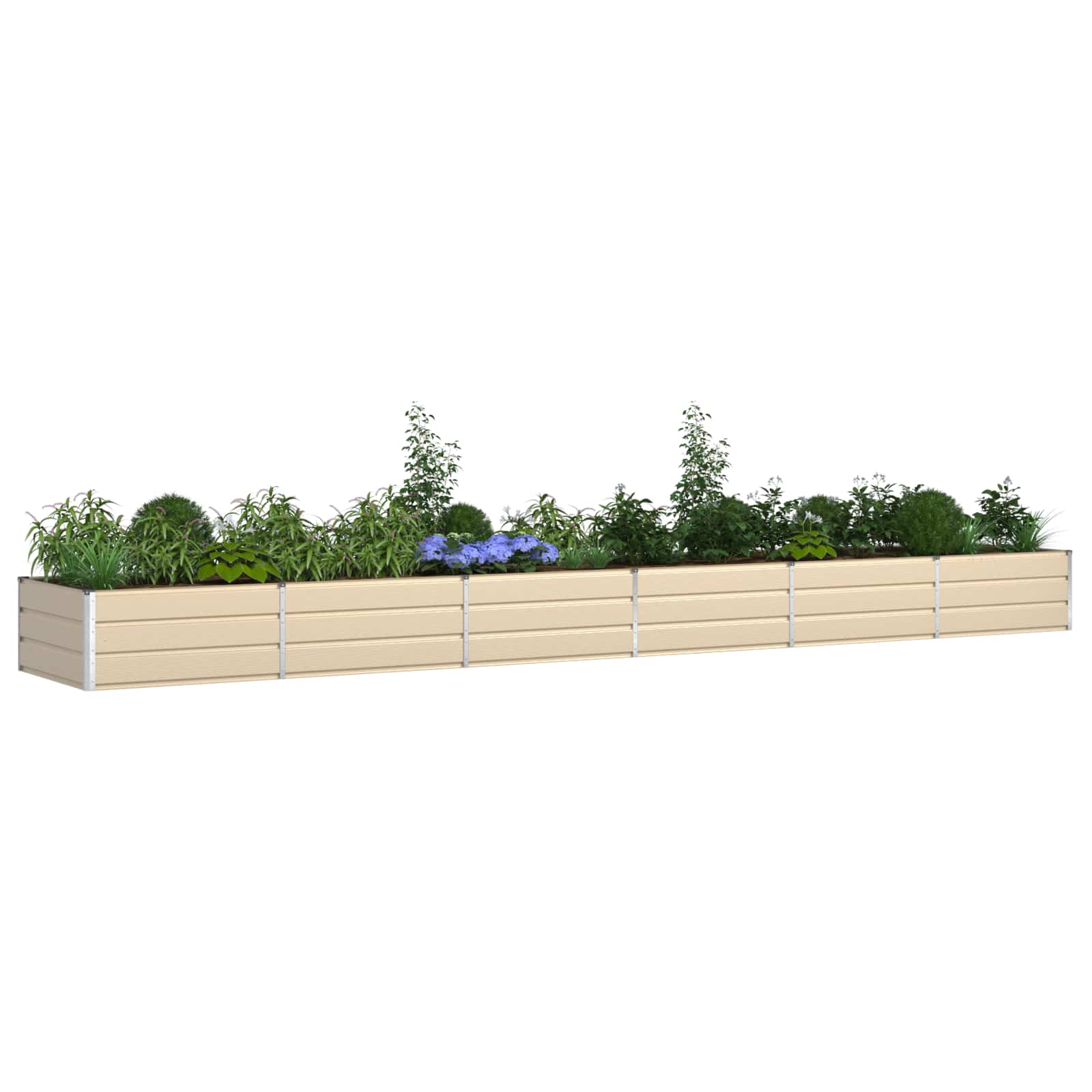 vidaXL Donica Kość słoniowa 580 x 100 x 45 cm Stal Galwanizowana