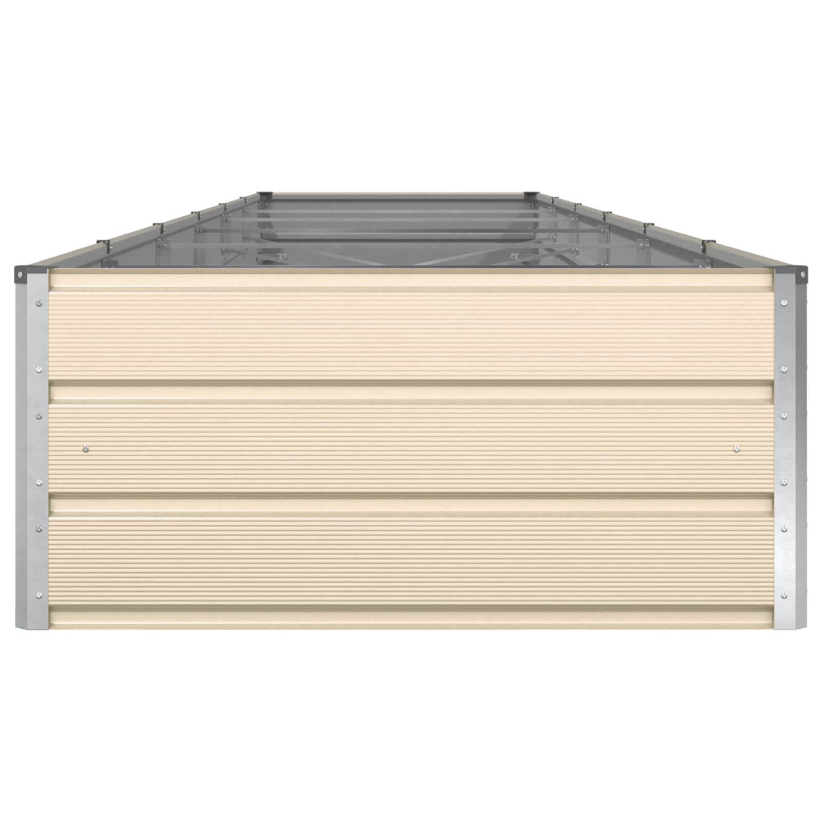 vidaXL Donica Kość słoniowa 580 x 100 x 45 cm Stal Galwanizowana