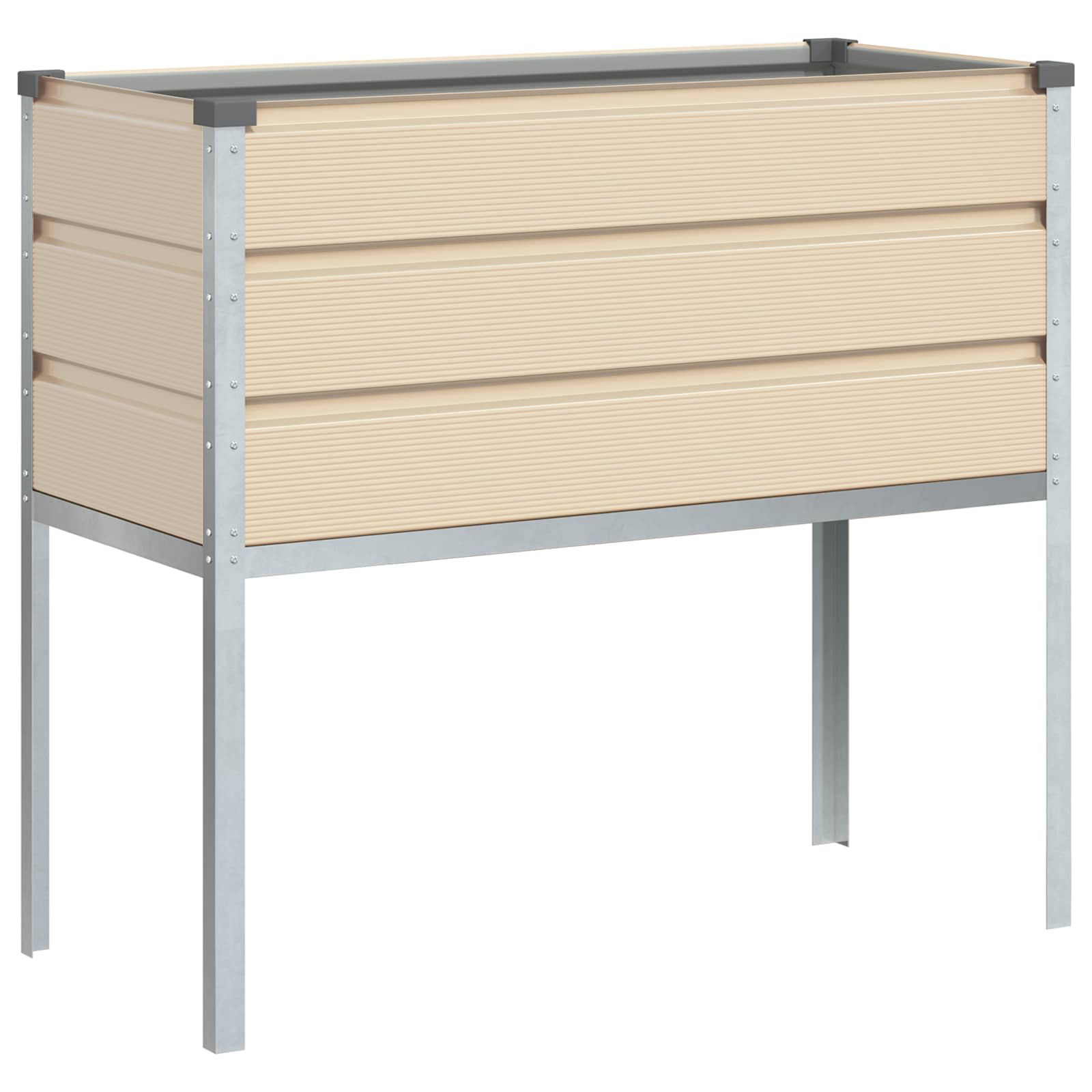 vidaXL Donica Kość słoniowa 100 x 45 x 90 cm Stal Galwanizowana
