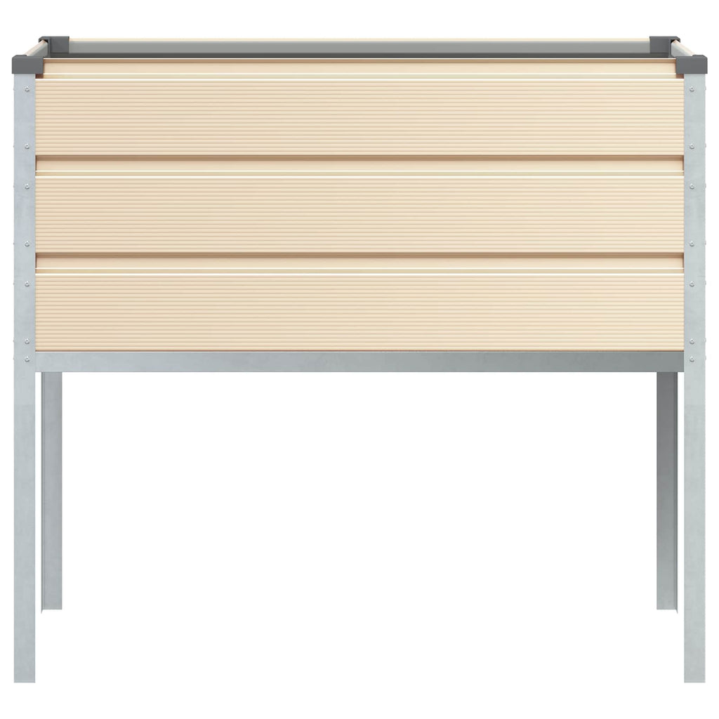 vidaXL Donica Kość słoniowa 100 x 45 x 90 cm Stal Galwanizowana