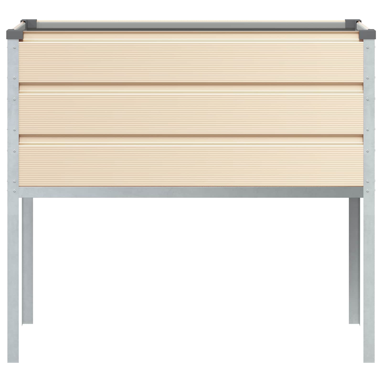 vidaXL Donica Kość słoniowa 100 x 45 x 90 cm Stal Galwanizowana