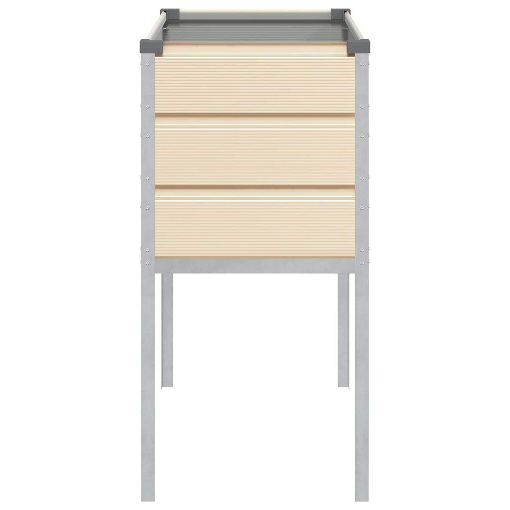 vidaXL Donica Kość słoniowa 100 x 45 x 90 cm Stal Galwanizowana