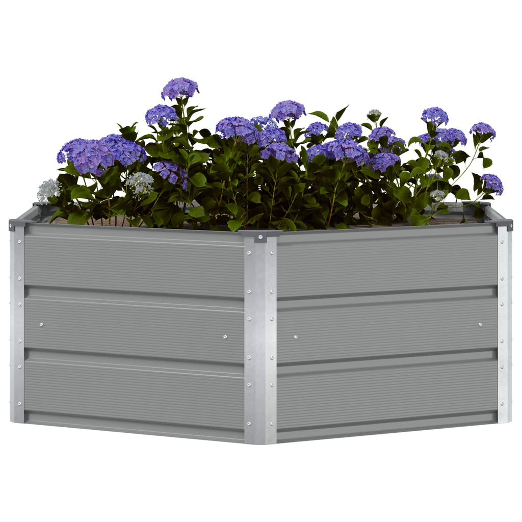 vidaXL Donica Jasnoszary 129 x 129 x 45 cm Stal