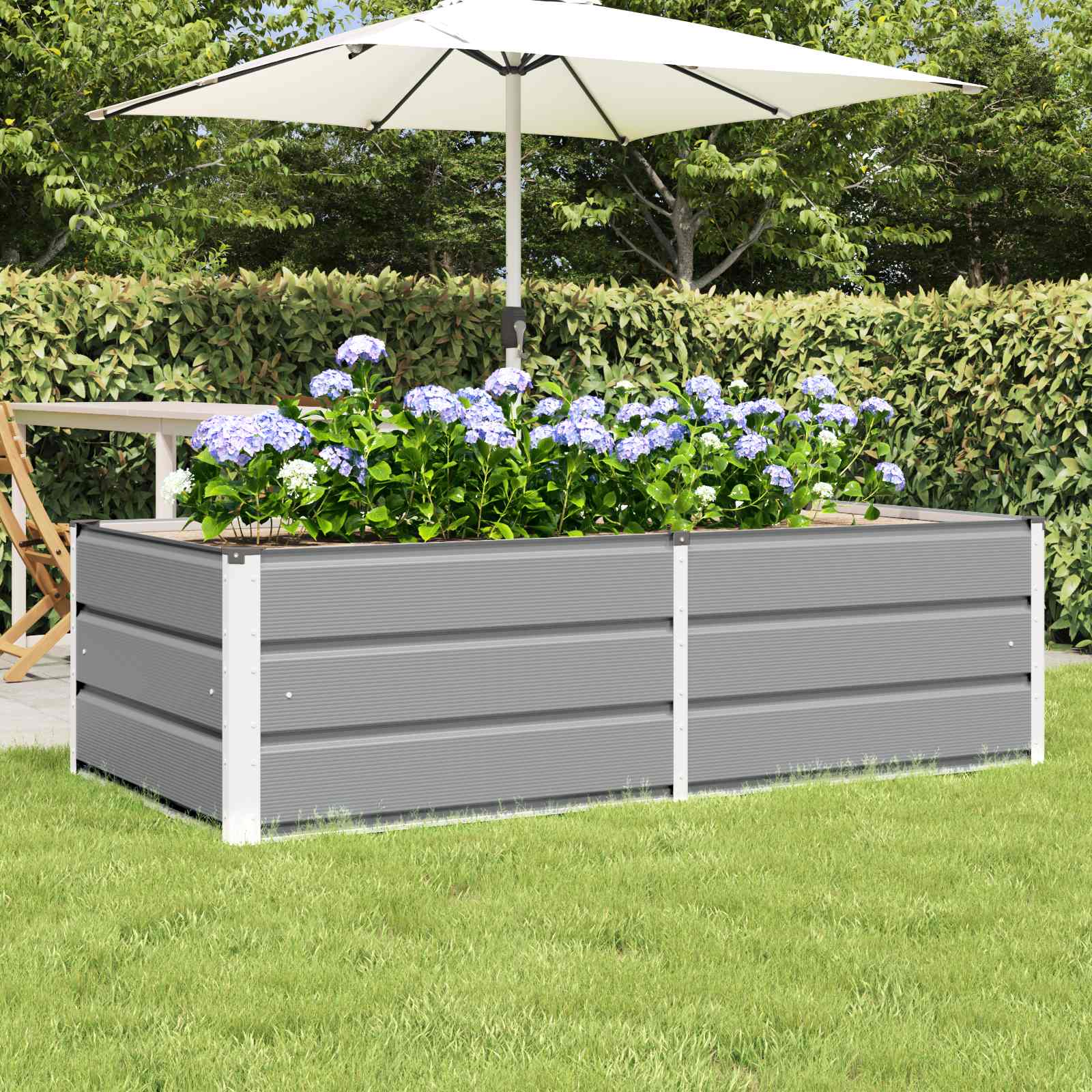 vidaXL Donica Jasnoszary 160 x 80 x 45 cm Stal