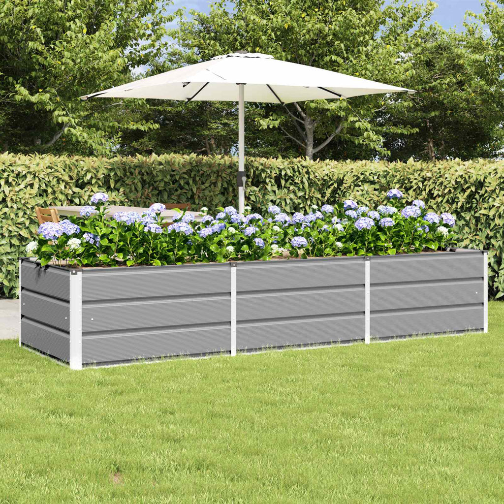 vidaXL Donica Jasnoszary 240 x 80 x 45 cm Stal