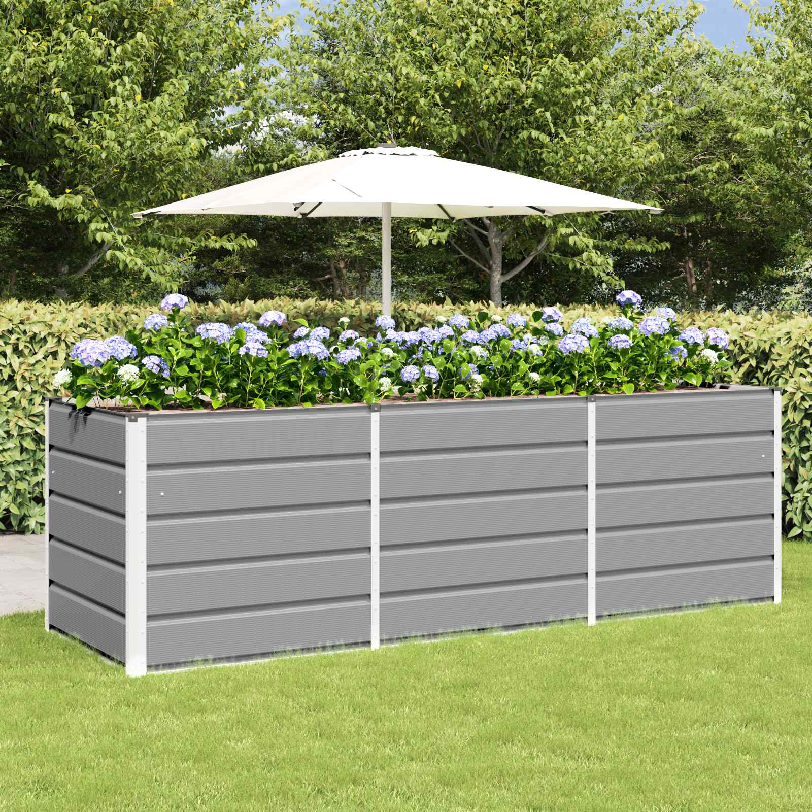 vidaXL Donica Jasnoszary 240 x 80 x 75 cm Stal