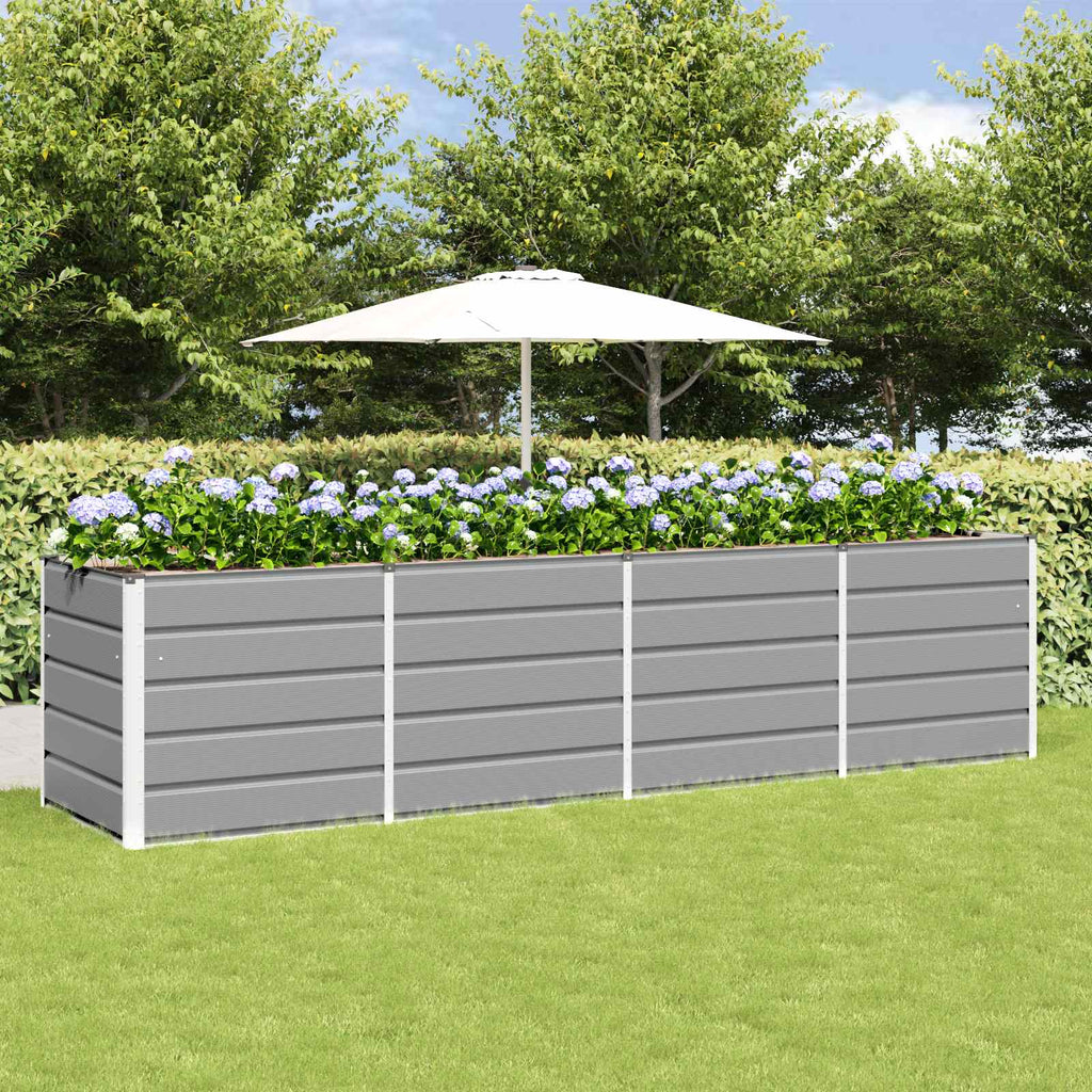 vidaXL Donica Jasnoszary 320 x 80 x 75 cm Stal
