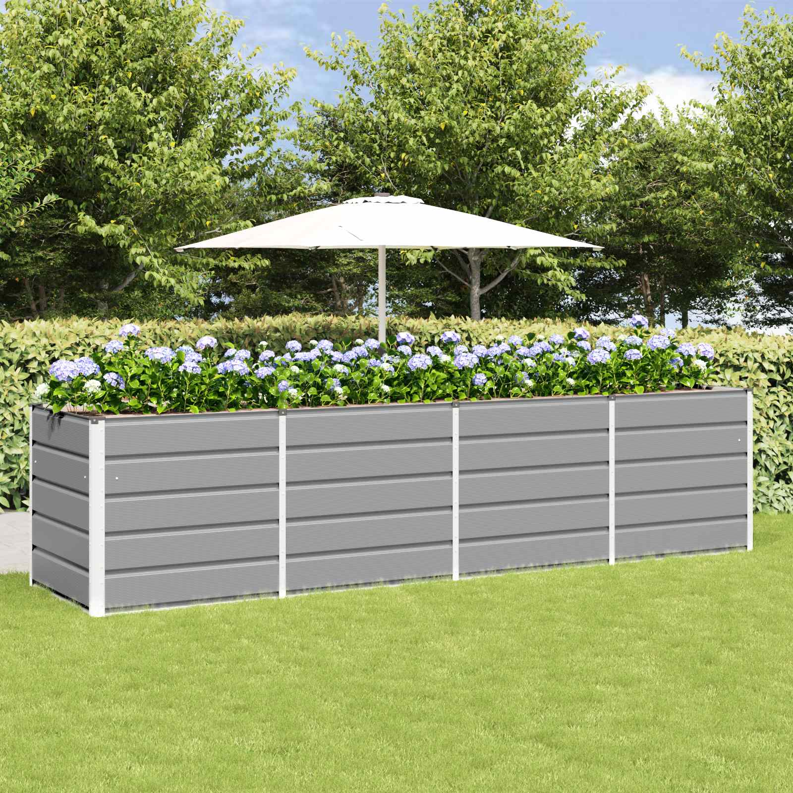 vidaXL Donica Jasnoszary 320 x 80 x 75 cm Stal