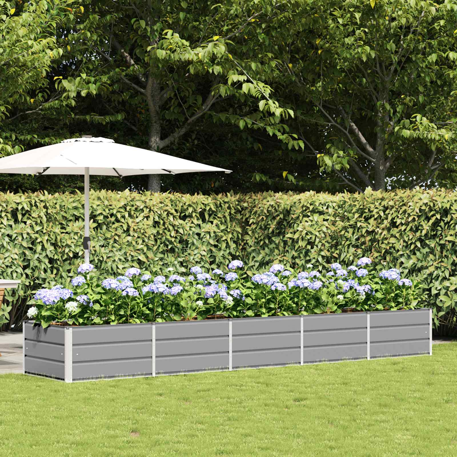 vidaXL Donica Jasnoszary 400 x 80 x 45 cm Stal