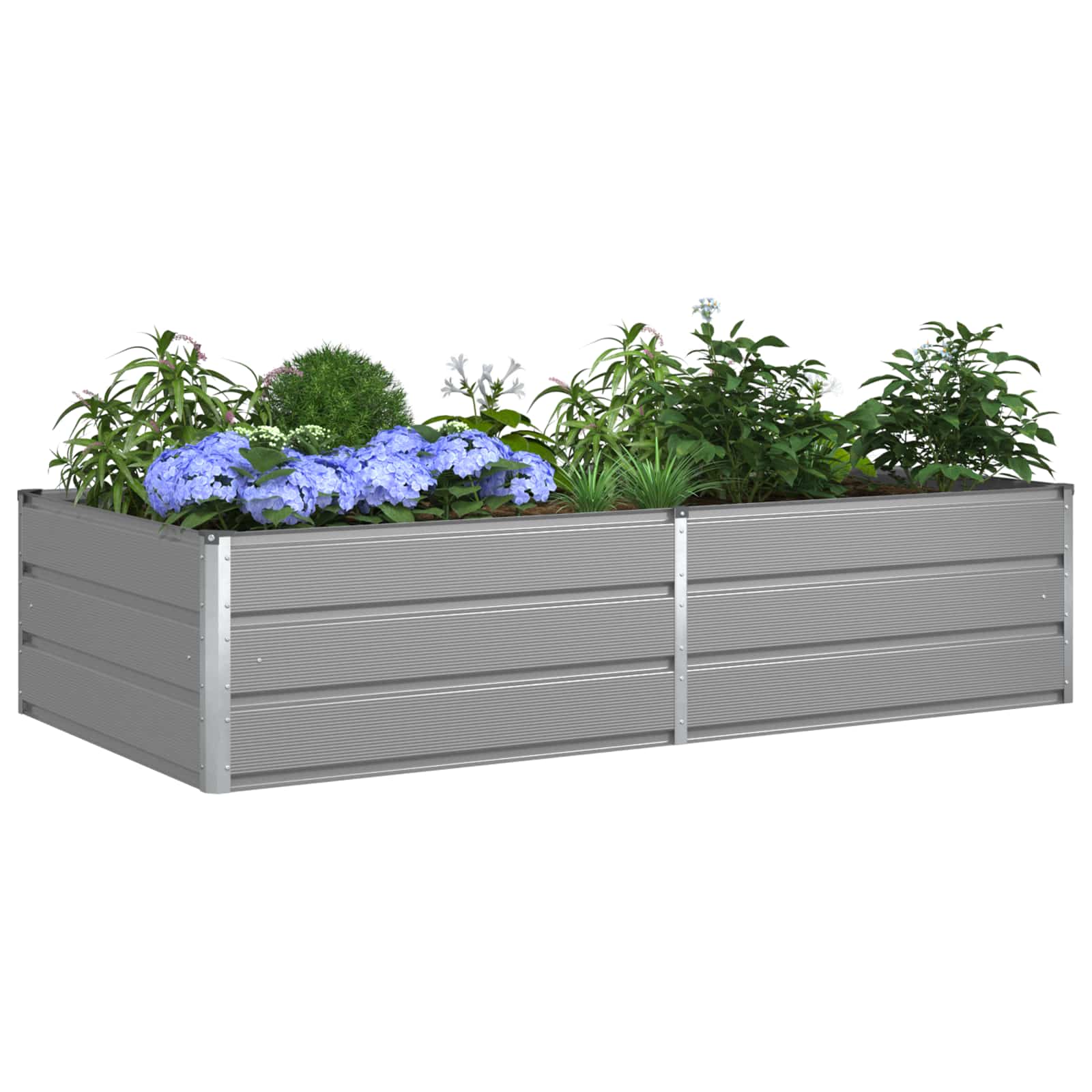 vidaXL Donica Jasnoszary 195 x 100 x 45 cm Stal Galwanizowana