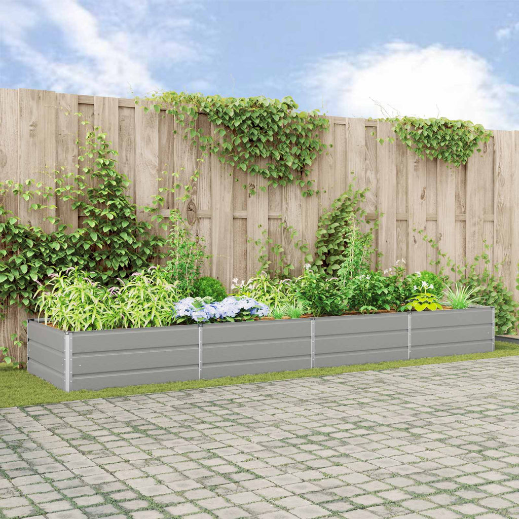 vidaXL Donica Jasnoszary 385 x 100 x 45 cm Stal Galwanizowana