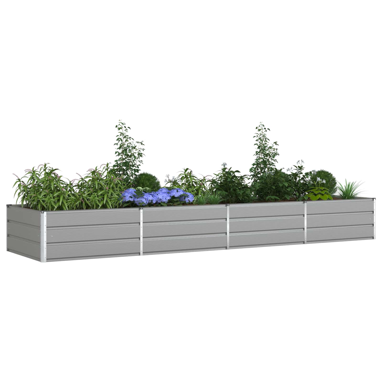 vidaXL Donica Jasnoszary 385 x 100 x 45 cm Stal Galwanizowana