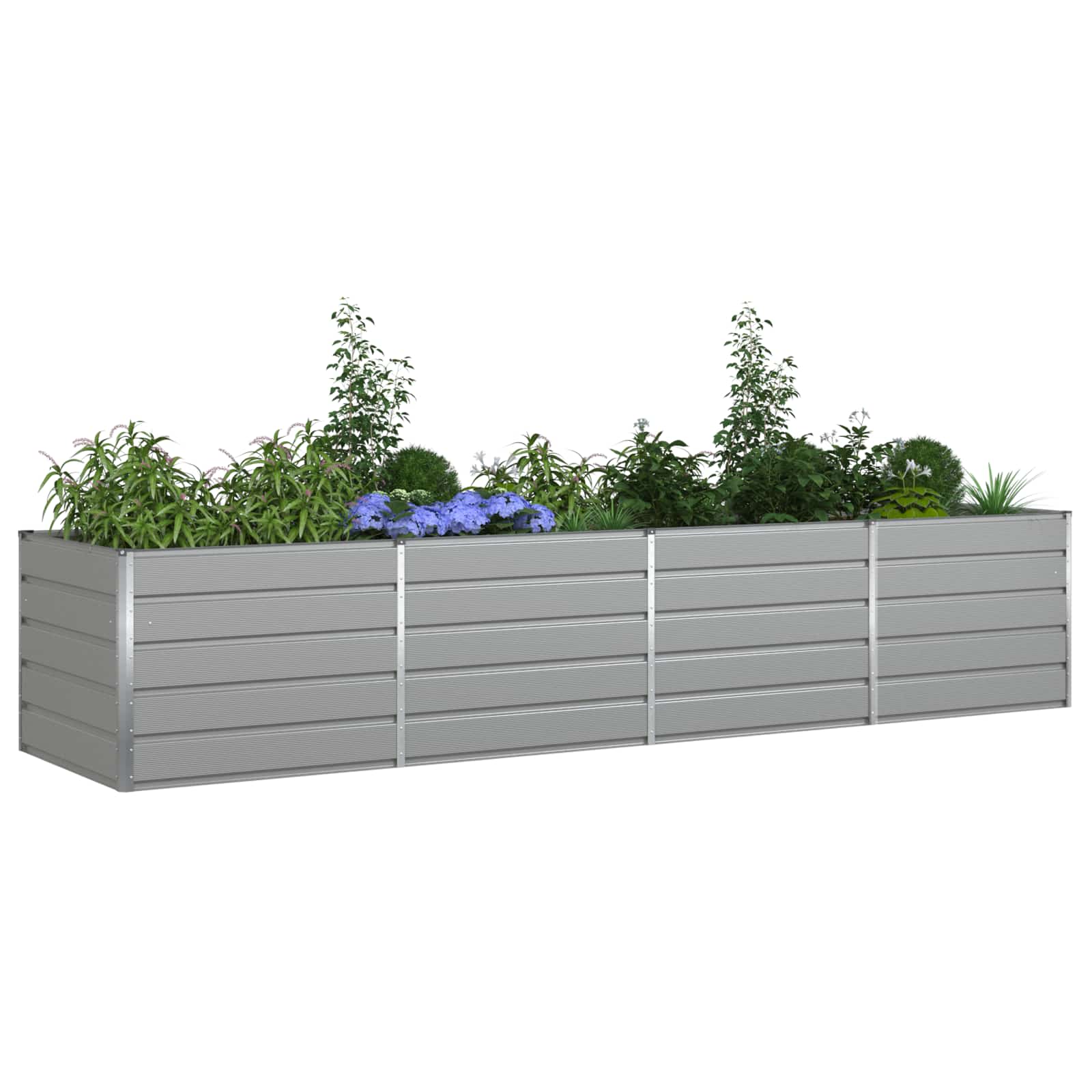 vidaXL Donica Jasnoszary 385 x 100 x 75 cm Stal Galwanizowana