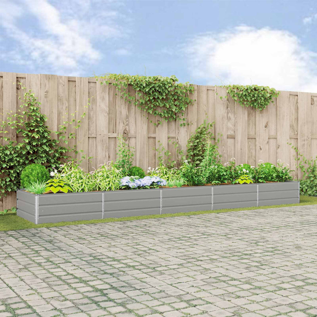 vidaXL Donica Jasnoszary 480 x 100 x 45 cm Stal Galwanizowana