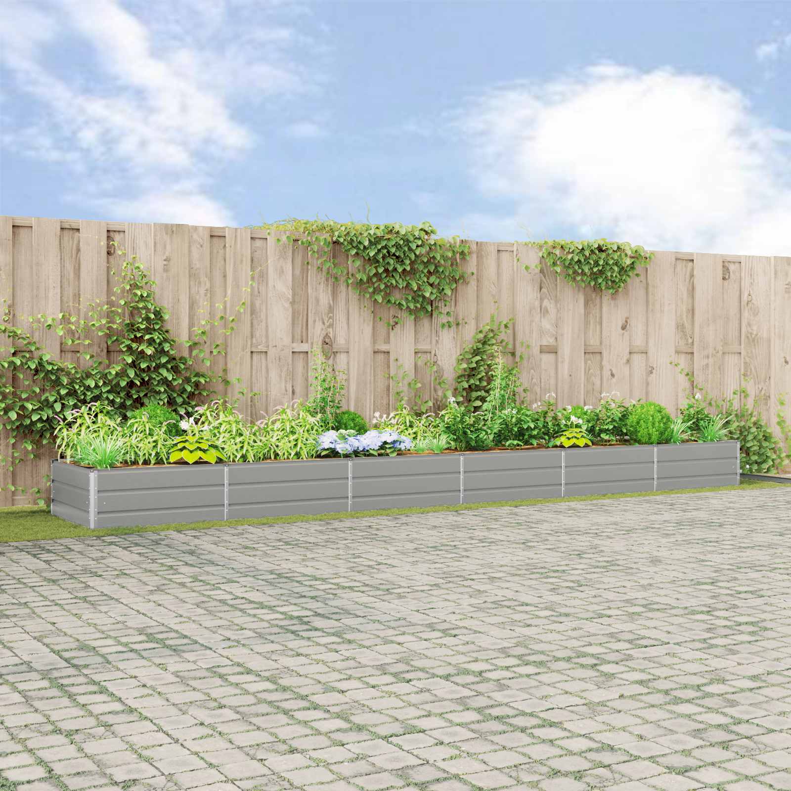vidaXL Donica Jasnoszary 580 x 100 x 45 cm Stal Galwanizowana