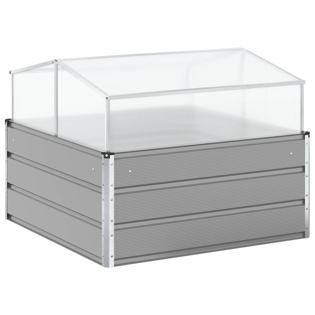 vidaXL Donica Jasnoszary 100 x 100 x 77 cm Stal Galwanizowana