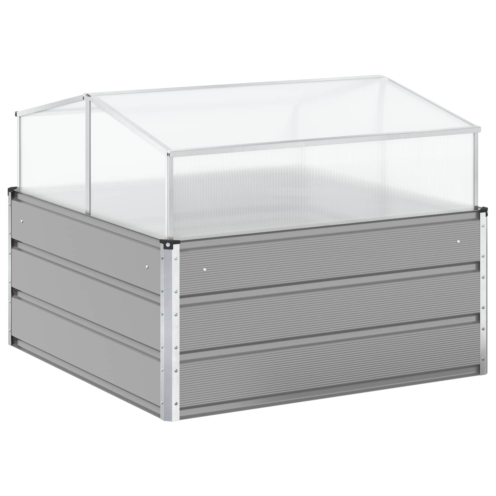 vidaXL Donica Jasnoszary 100 x 100 x 77 cm Stal Galwanizowana