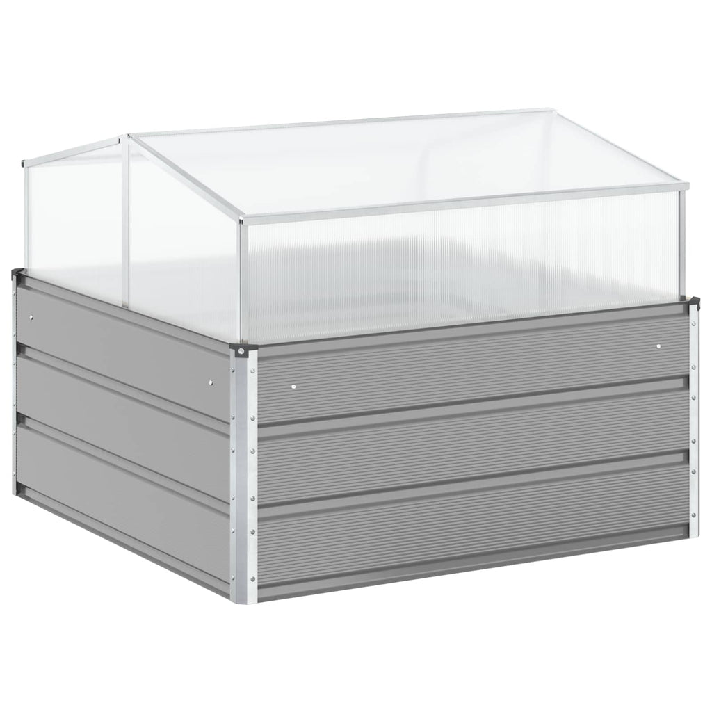 vidaXL Donica Jasnoszary 100 x 100 x 77 cm Stal Galwanizowana